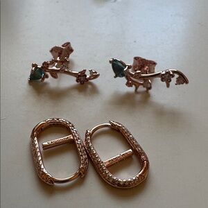 Pandora Rose Gold climber and hoop set